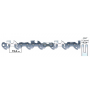 MAYA WIDIA PRO - Catena motosega con dentatura WIDIA PRO passo 3/8" spessore maglia motrice 0.50" (1.3mm)